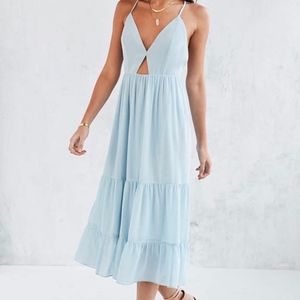 Kimchi Blue Women's Blue Tiered Cutout Midi Dress